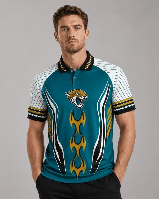 Jacksonville Jaguars Graphic Raglan Polo Shirt