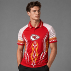 Kansas City Chiefs Graphic Raglan Polo Shirt