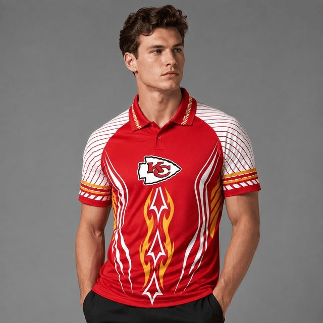 Kansas City Chiefs Graphic Raglan Polo Shirt