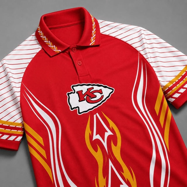 Kansas City Chiefs Graphic Raglan Polo Shirt