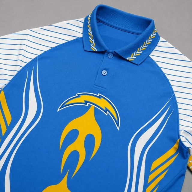 Los Angeles Chargers Graphic Raglan Polo Shirt