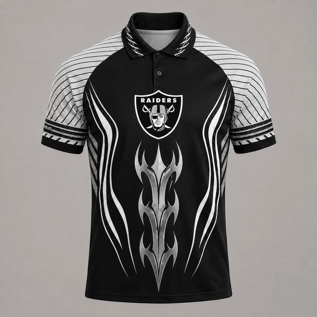 Las Vegas Raiders Graphic Raglan Polo Shirt