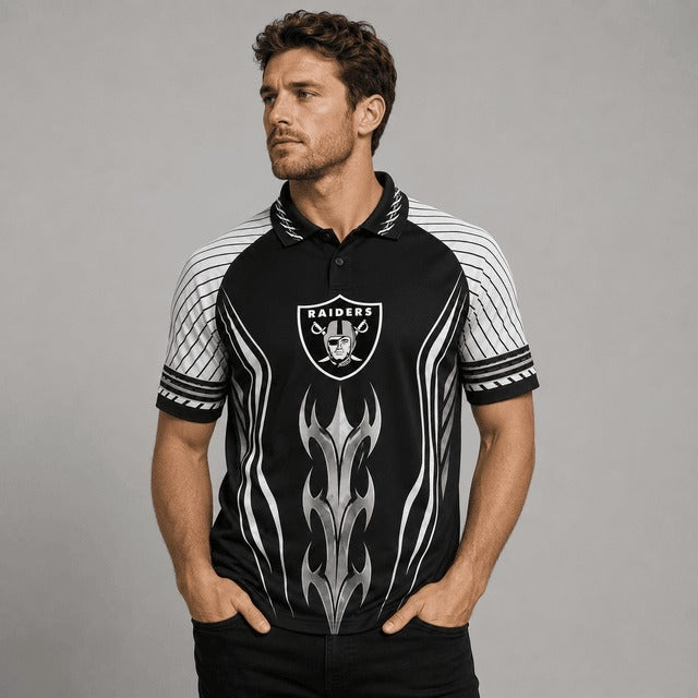 Las Vegas Raiders Graphic Raglan Polo Shirt Secondary image