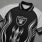 Las Vegas Raiders Graphic Raglan Polo Shirt