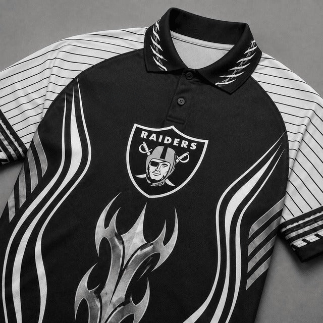 Las Vegas Raiders Graphic Raglan Polo Shirt