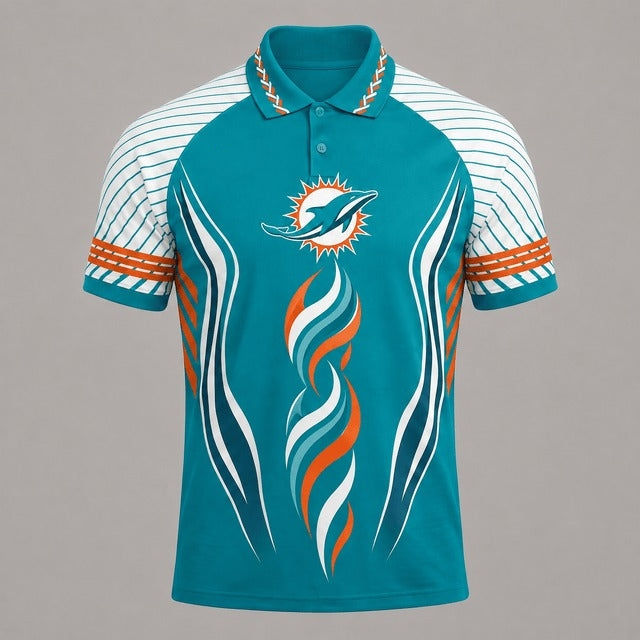 Miami Dolphins Graphic Raglan Polo Shirt Main image
