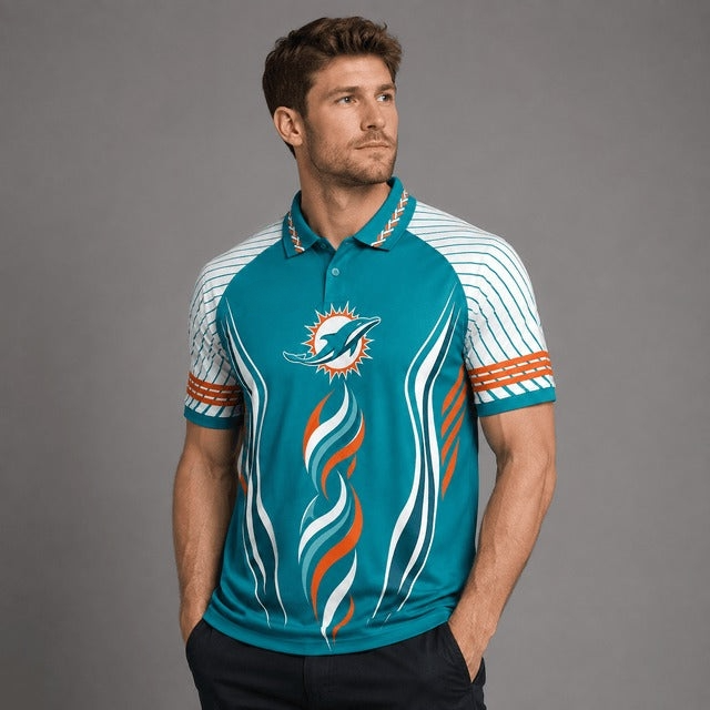 Miami Dolphins Graphic Raglan Polo Shirt Secondary image