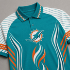 Miami Dolphins Graphic Raglan Polo Shirt