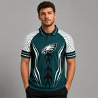 Philadelphia Eagles Graphic Raglan Polo Shirt
