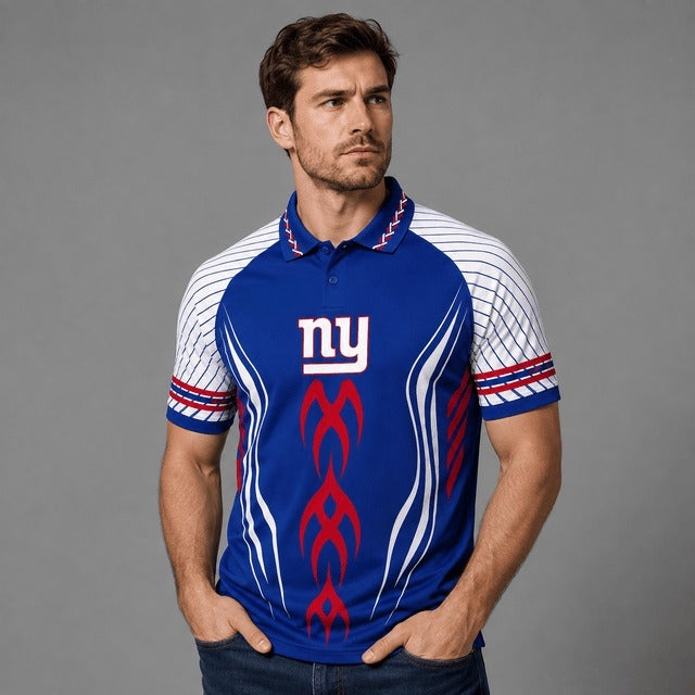 New York Giants Graphic Raglan Polo Shirt