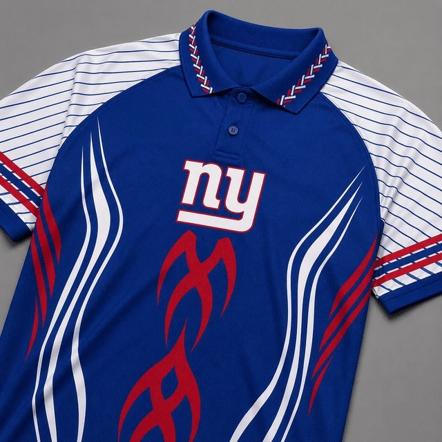 New York Giants Graphic Raglan Polo Shirt