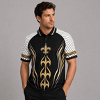New Orleans Saints Graphic Raglan Polo Shirt
