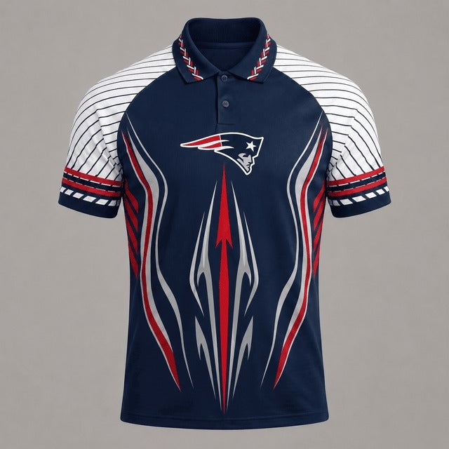 New England Patriots Graphic Raglan Polo Shirt Main image