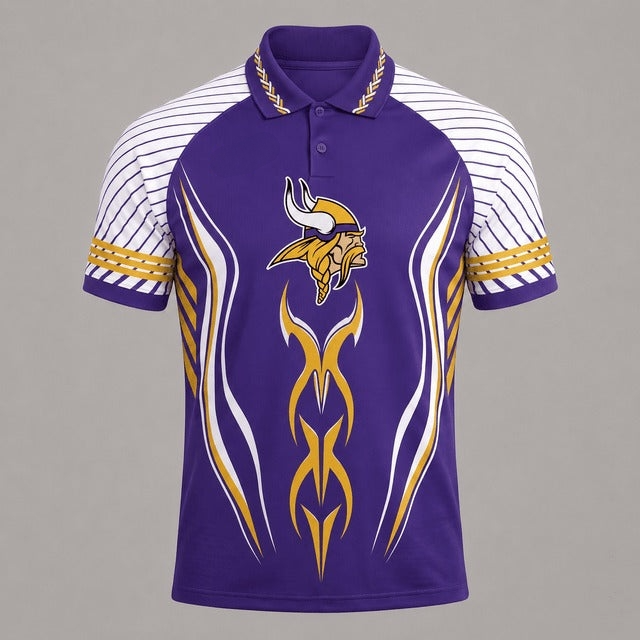 Minnesota Vikings Tribal Graphic Raglan Polo Shirt Main image