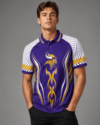 Minnesota Vikings Tribal Graphic Raglan Polo Shirt