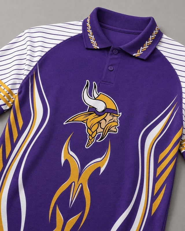 Minnesota Vikings Tribal Graphic Raglan Polo Shirt Secondary image