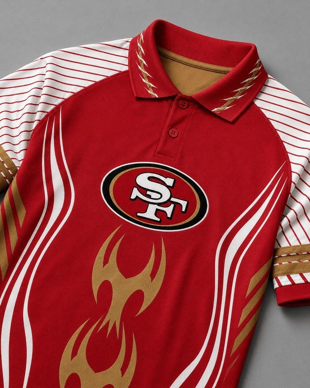 San Francisco 49ers Print Raglan Polo Shirt