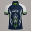 Seattle Seahawks Graphic Print Raglan Polo Shirt