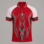 Tampa Bay Buccaneers Flame Graphic Print Raglan Polo Shirt