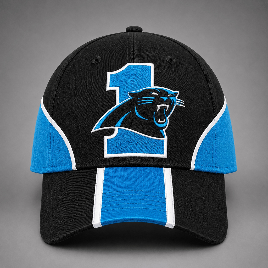 Color‑Block Carolina Panthers #1 Team Logo Baseball Cap