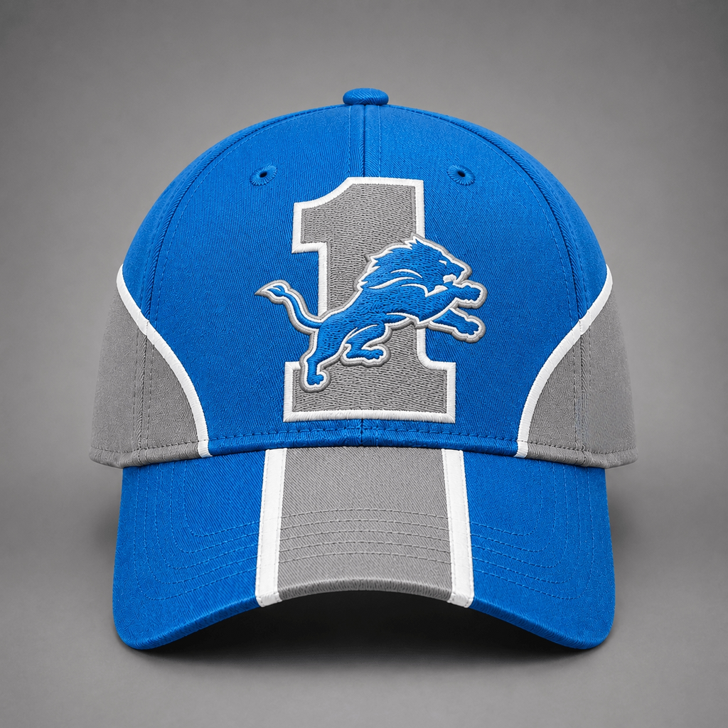 Detroit Lions #1 Team Logo Baseball Cap