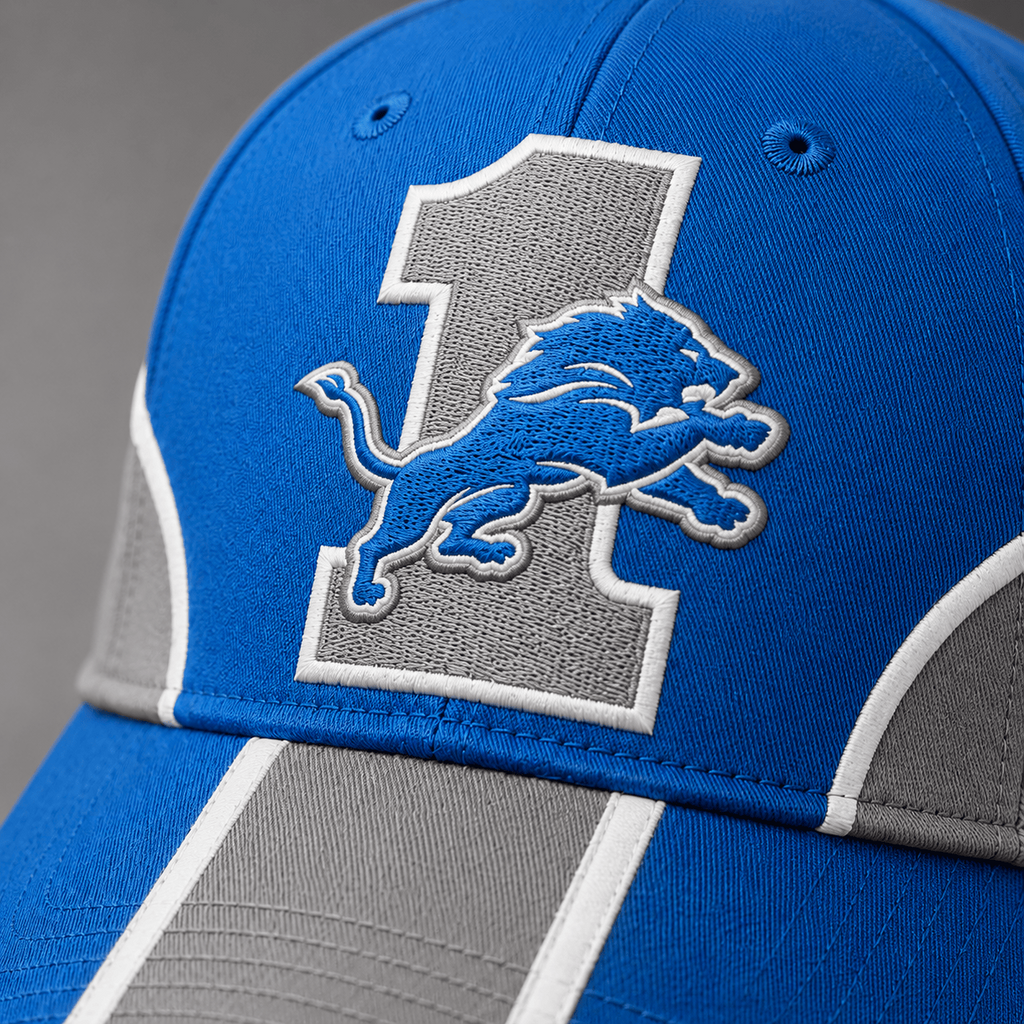 Detroit Lions #1 Team Logo Baseball Cap