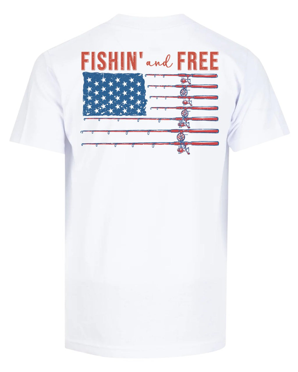 Fishin' And Free USA Flag T-shirt