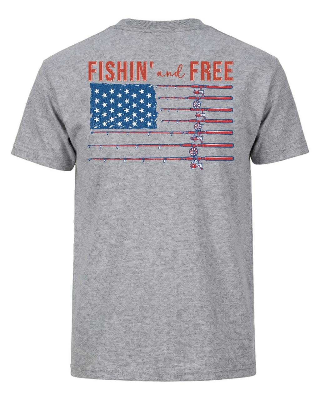 Fishin' And Free USA Flag T-shirt