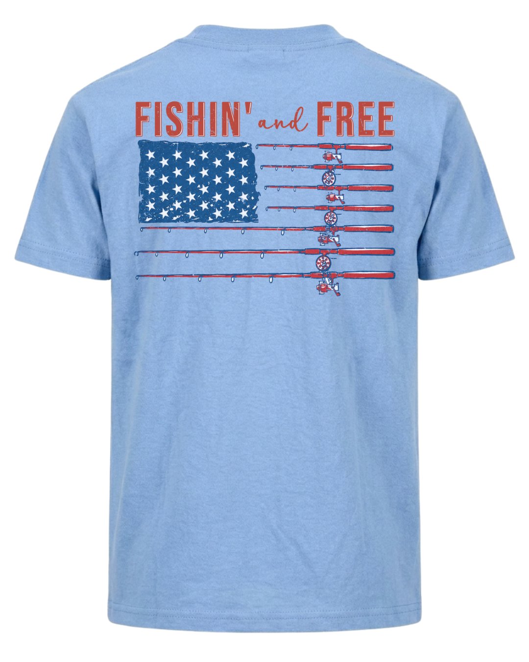 Fishin' And Free USA Flag T-shirt