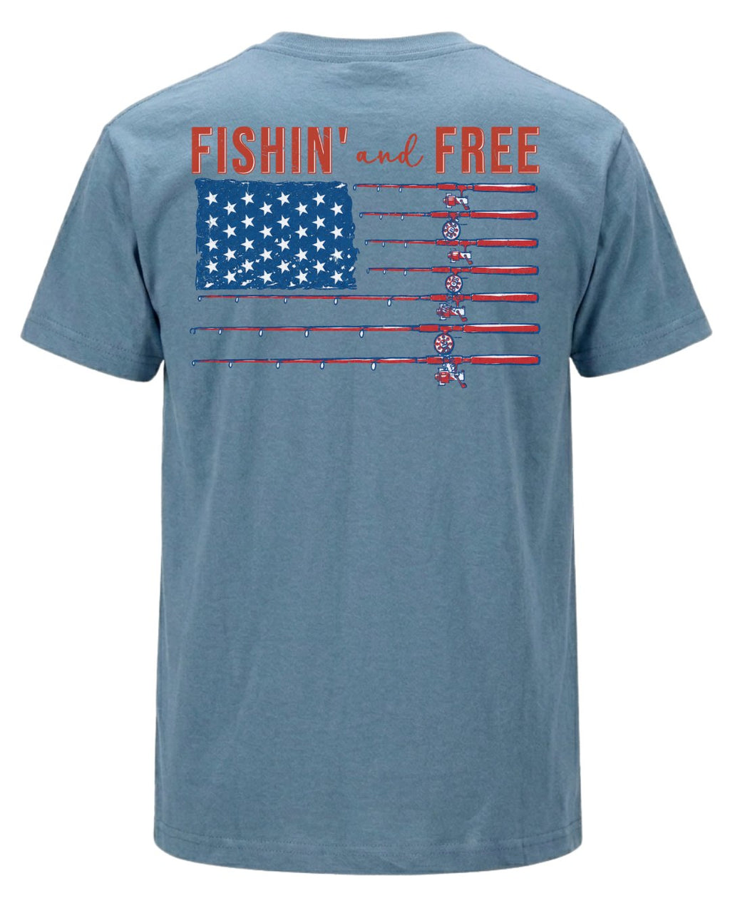 Fishin' And Free USA Flag T-shirt