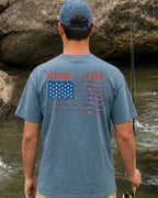 Fishin' And Free USA Flag T-shirt