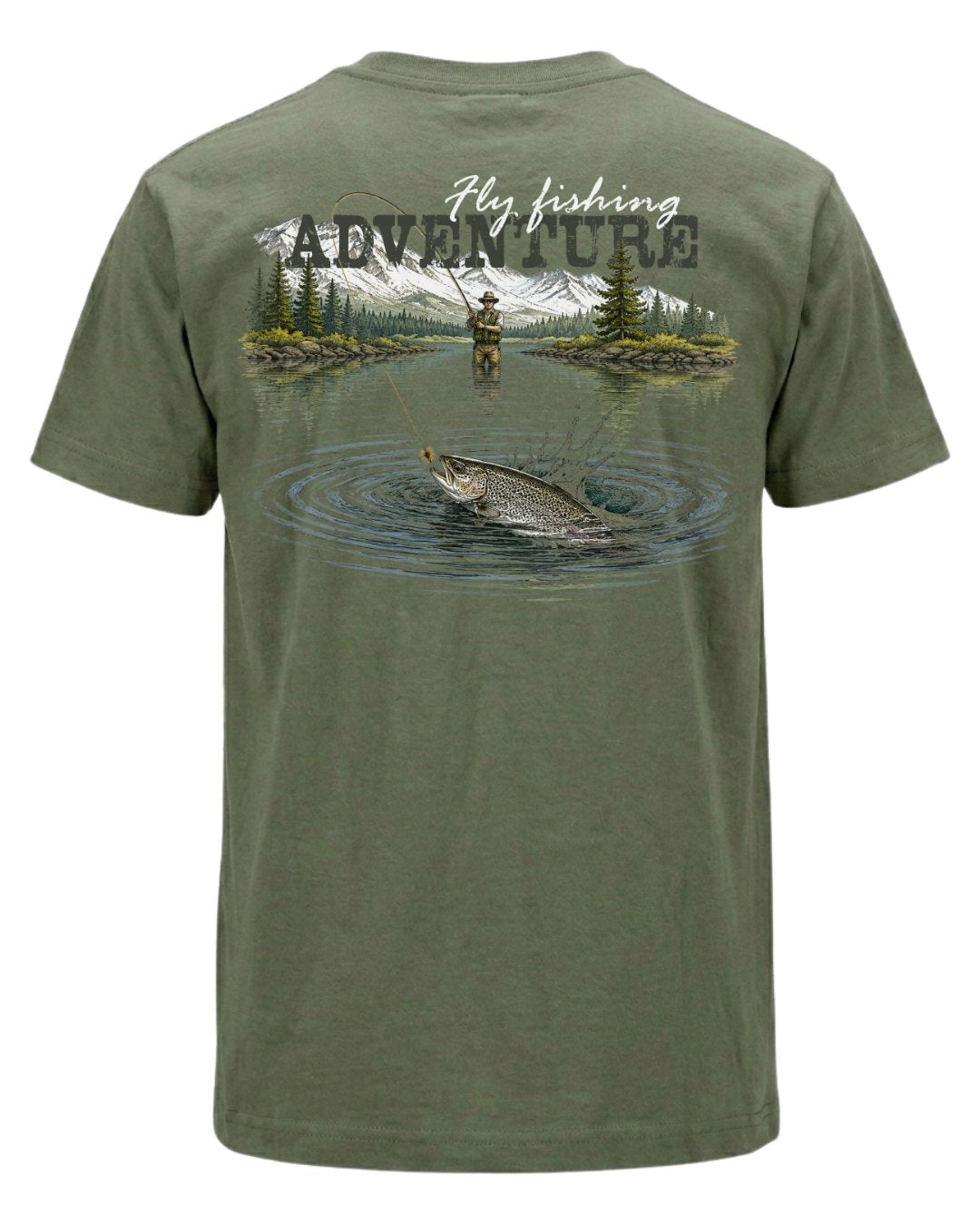 Fly Fishing Adventure Mountain T-shirt