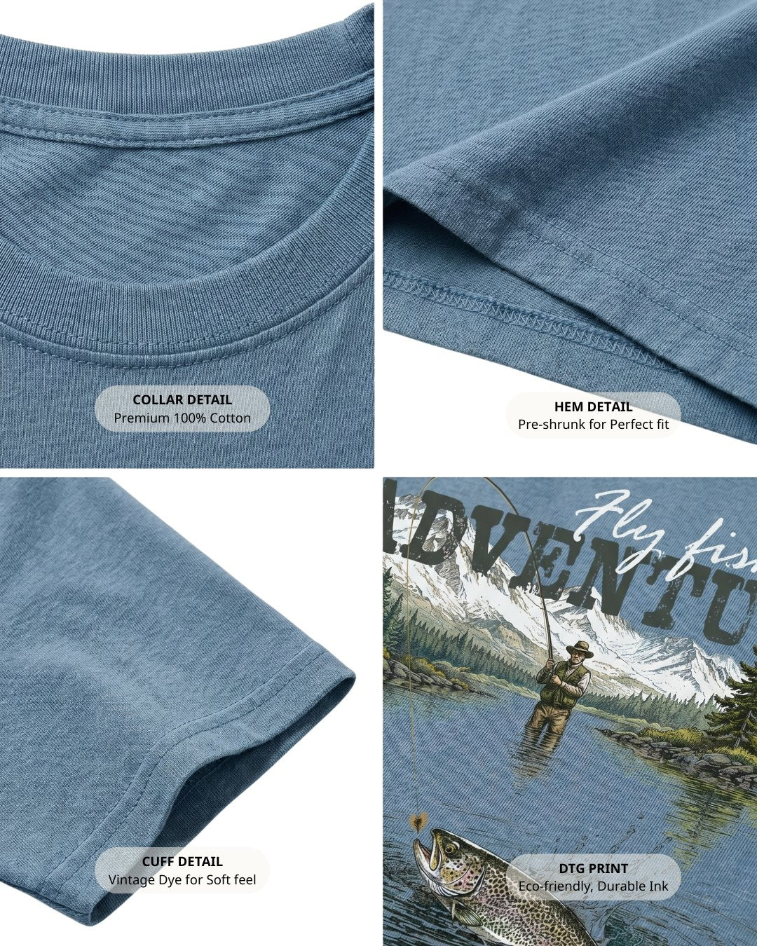 Fly Fishing Adventure Mountain T-shirt Secondary image