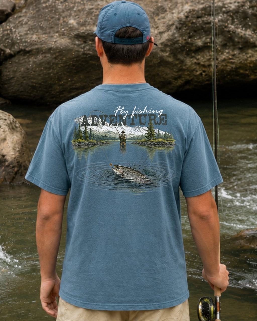 Fly Fishing Adventure Mountain T-shirt