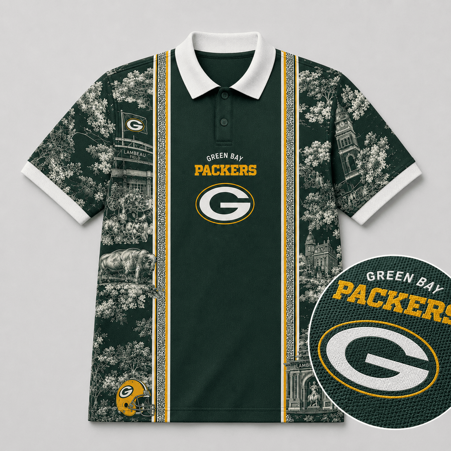 GB x NFL Heritage Cityscape Polo Shirt for Loyal Fans Secondary image