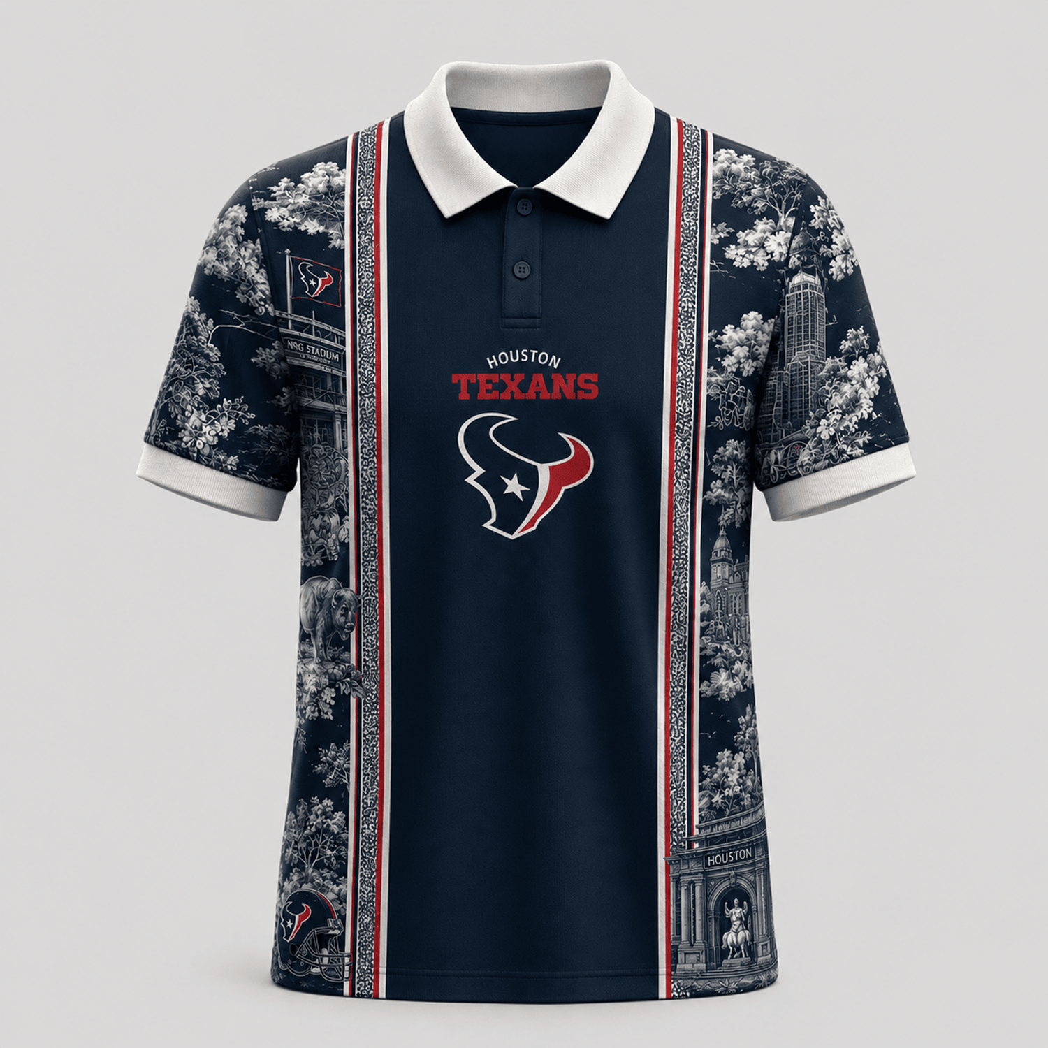 HOU x NFL Heritage Cityscape Polo Shirt for Loyal Fans Main image