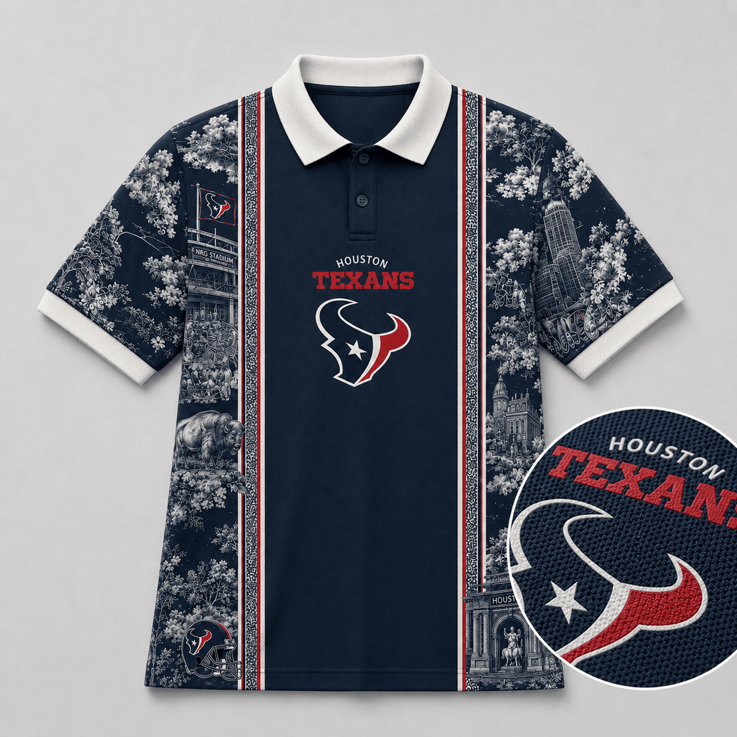 HOU x NFL Heritage Cityscape Polo Shirt for Loyal Fans Secondary image
