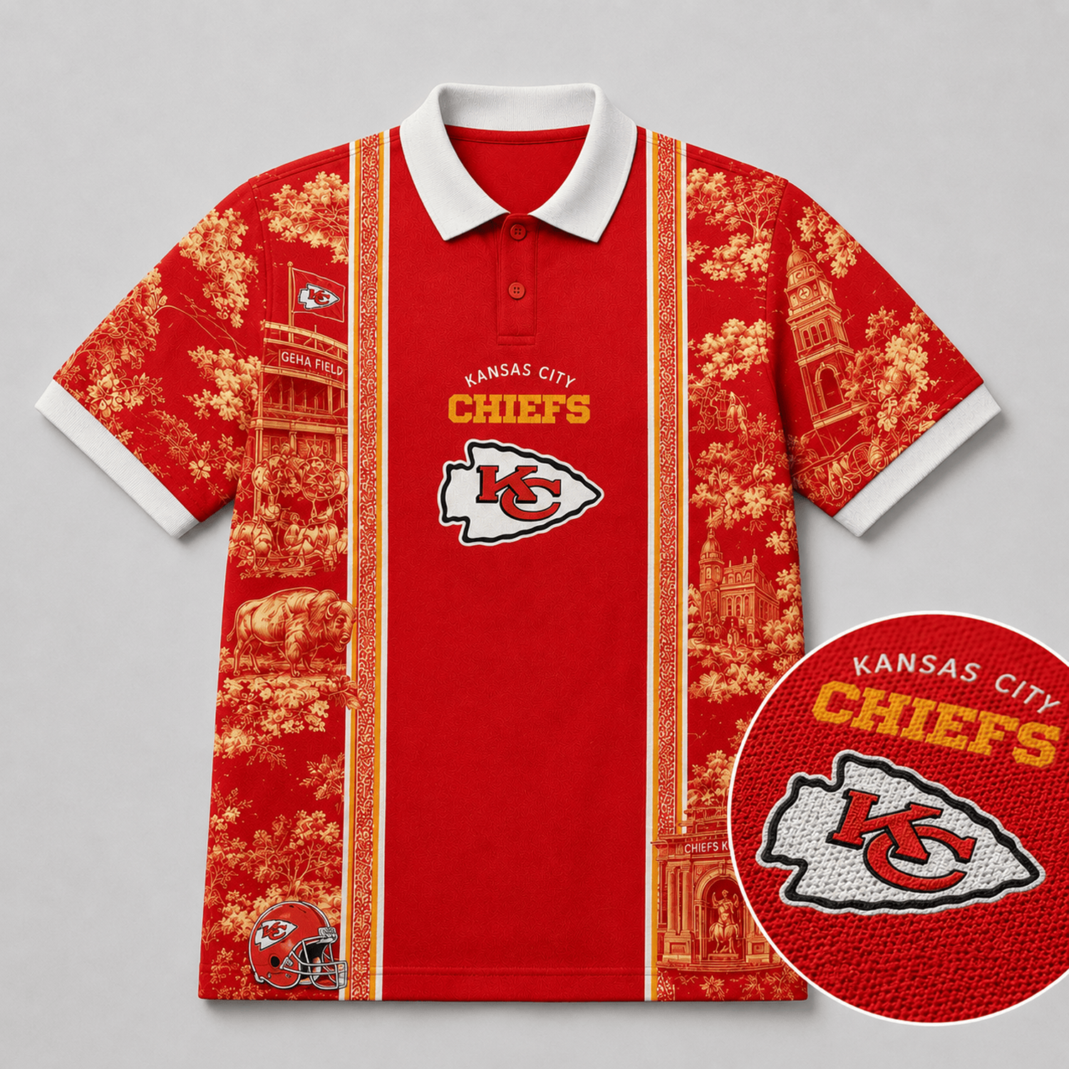 KC x NFL Heritage Cityscape Polo Shirt for Loyal Fans Secondary image