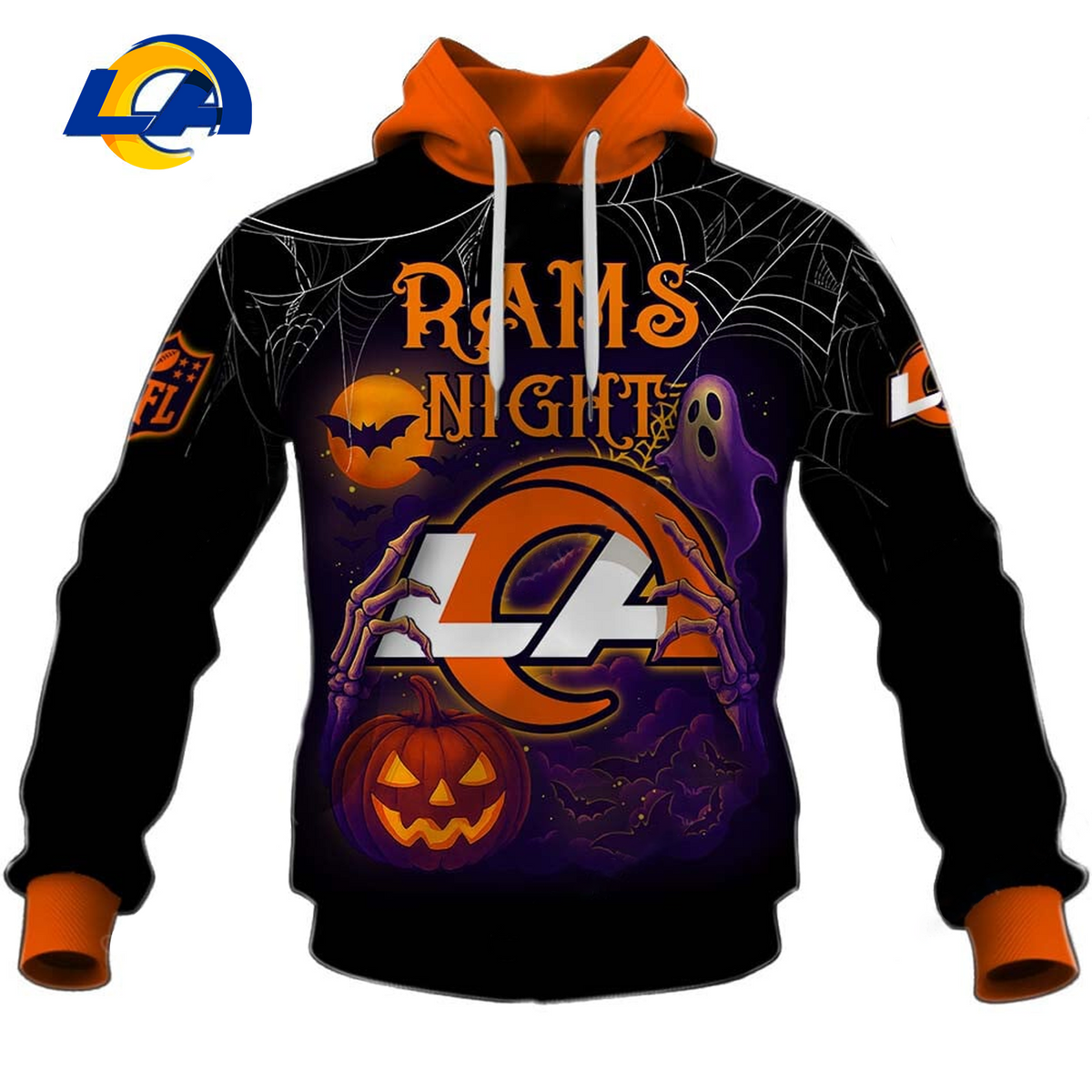 LAR X NFL Halloween Night 3D Shirt Custom Name For Fan Main image