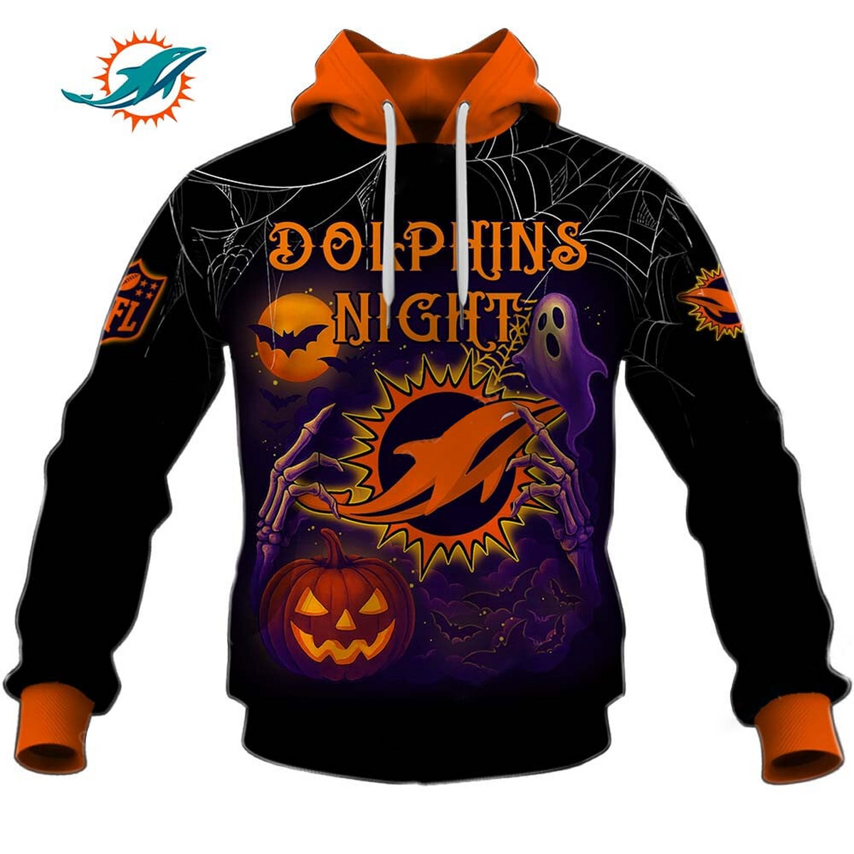 MIA X NFL Halloween Night 3D Shirt Custom Name For Fan Main image
