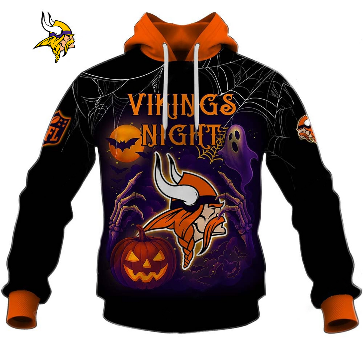 MIN X NFL Halloween Night 3D Shirt Custom Name For Fan Main image