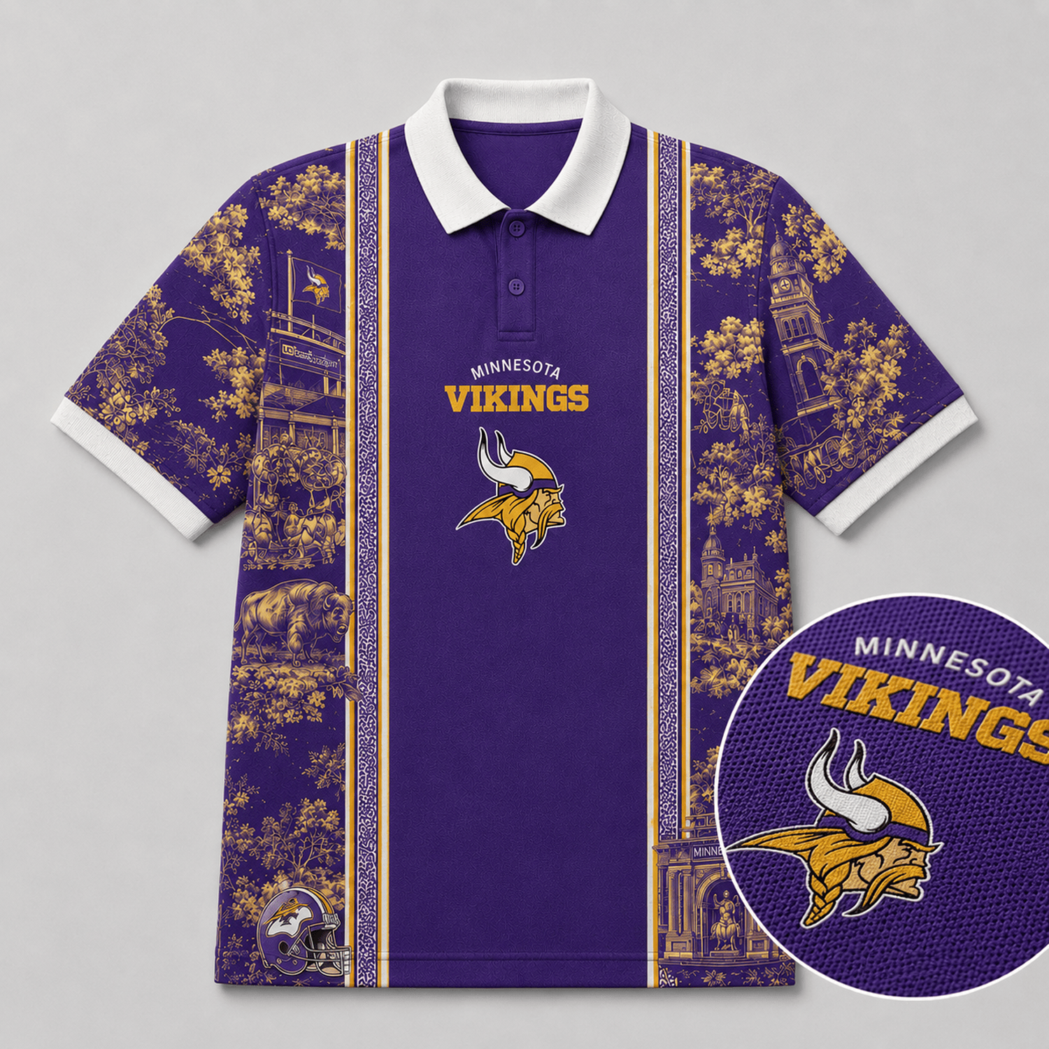 MIN x NFL Heritage Cityscape Polo Shirt for Loyal Fans Secondary image