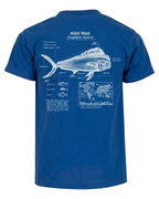 Mahi Mahi Anatomy Blueprint T-shirt