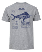 Mahi Mahi Anatomy Blueprint T-shirt