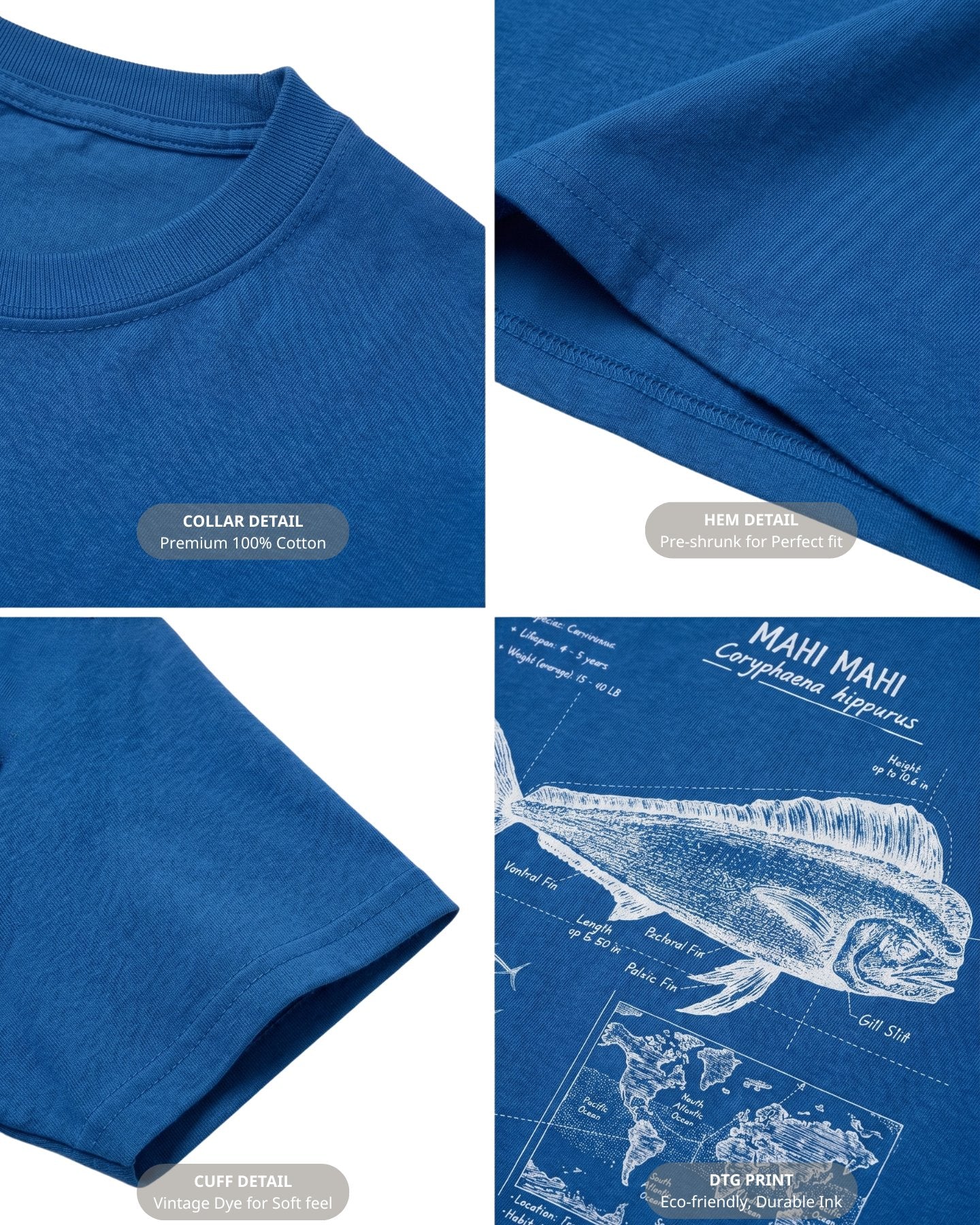 Mahi Mahi Anatomy Blueprint T-shirt Secondary image