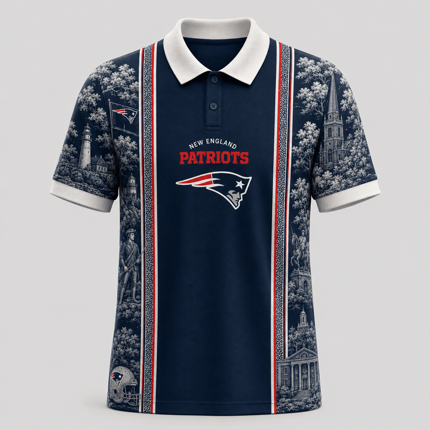 NE x NFL Heritage Cityscape Polo Shirt for Loyal Fans Main image