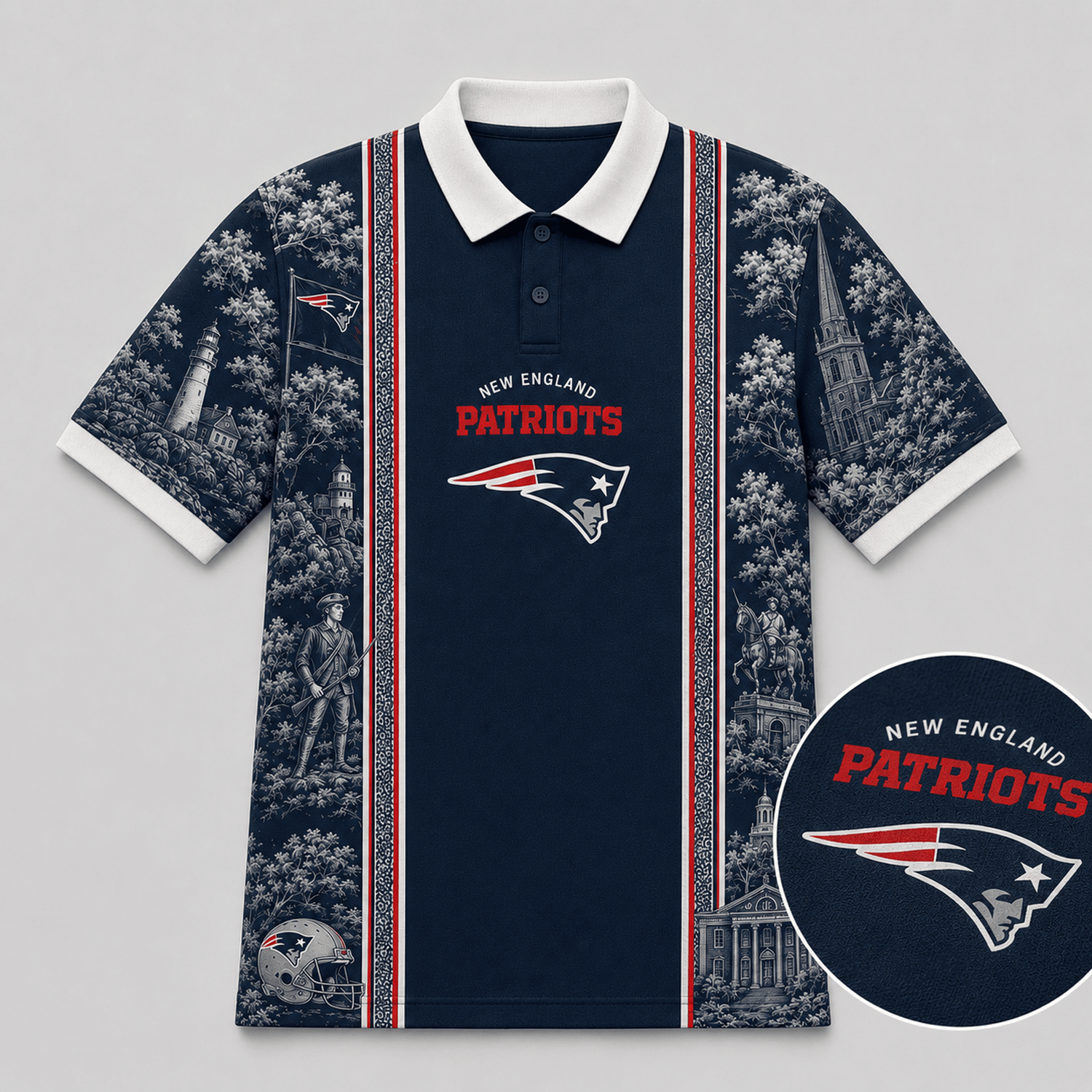 NE x NFL Heritage Cityscape Polo Shirt for Loyal Fans Secondary image