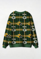 Green Bay Packers Plaid Helmet All‑Over Print Lightweight Cardigan