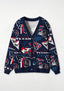 Houston Texans Vintage Graphic All‑Over Print Lightweight Cardigan