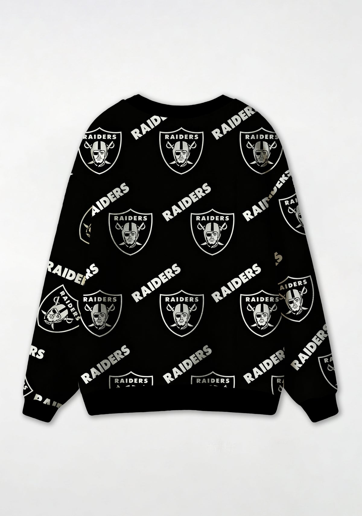 Las Vegas Raiders Classic Shield Logo All‑Over Print Lightweight Cardigan